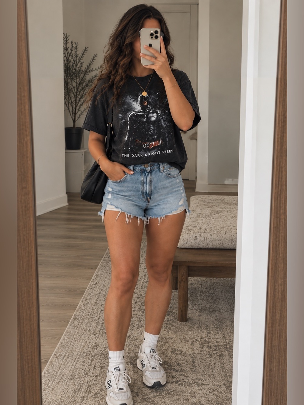 The Dark Knight Rises Batman Washed Graphic Tee XS